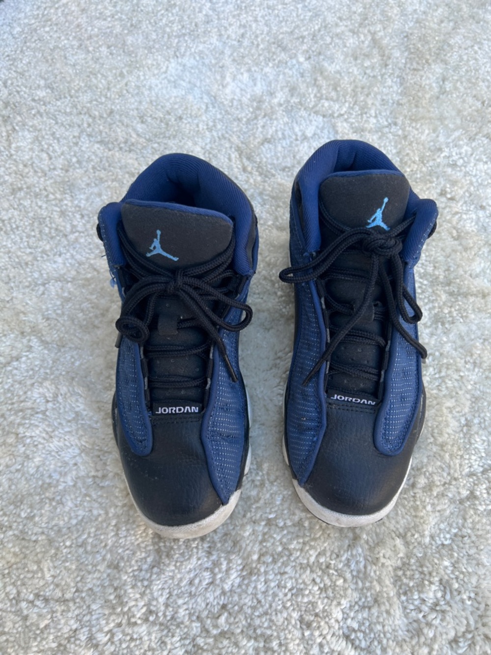 Jordan Kids Navy Black and Light Blue Sneakers